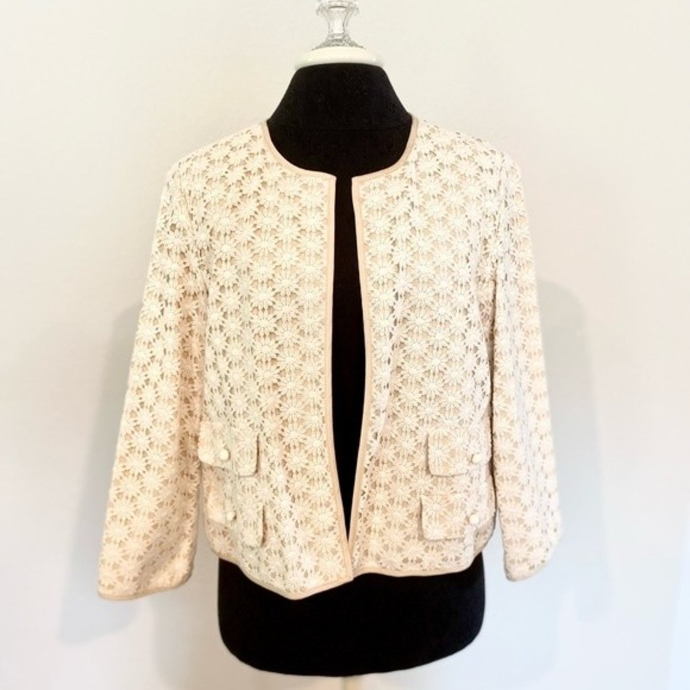 Talbots Jackie Fit Daisy Crochet Jacket